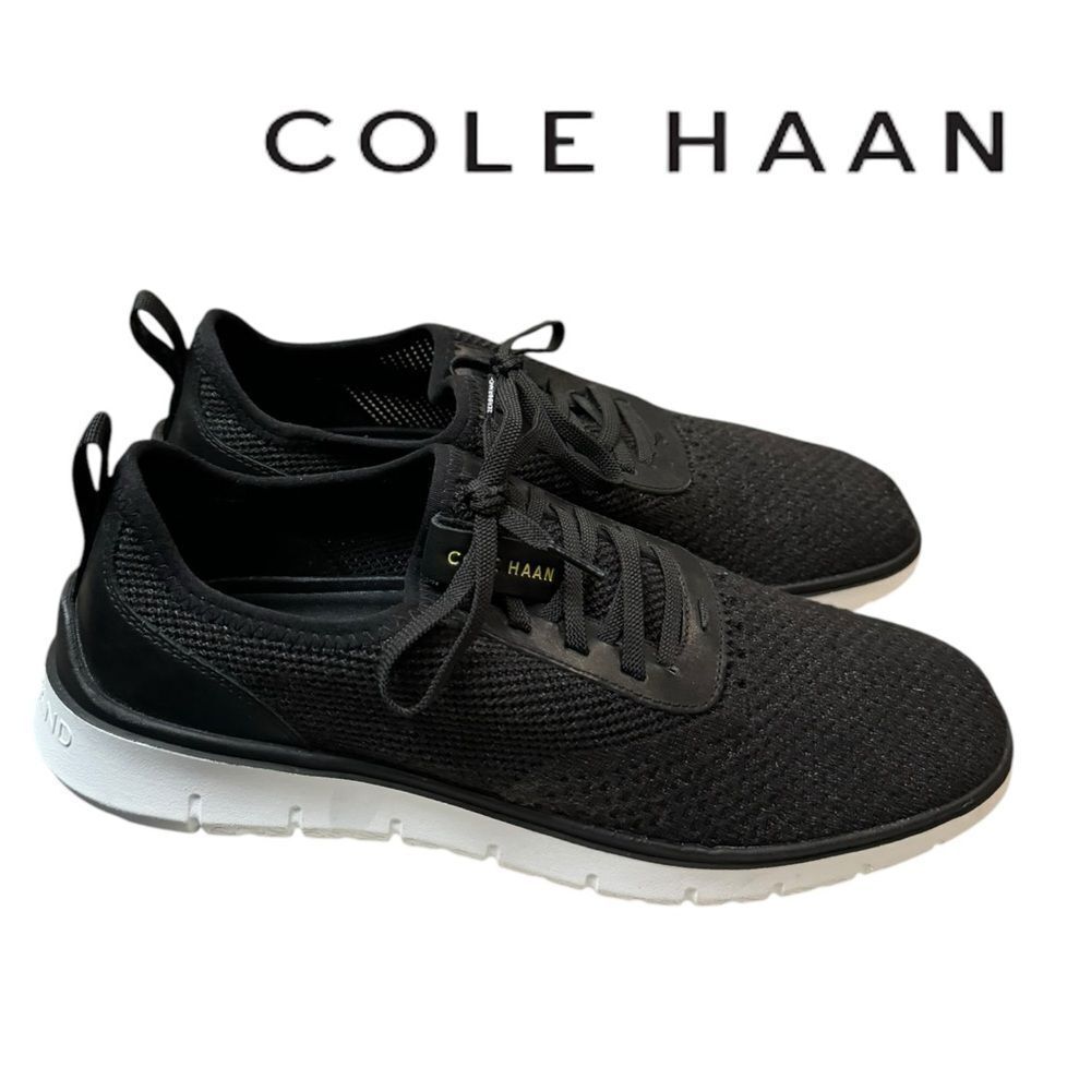 New Cole Haan Men's Generation Zerogrand Black Knit Loafers Sneakers 10